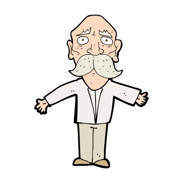 Cartoon teleurgesteld oude man — Stockvector