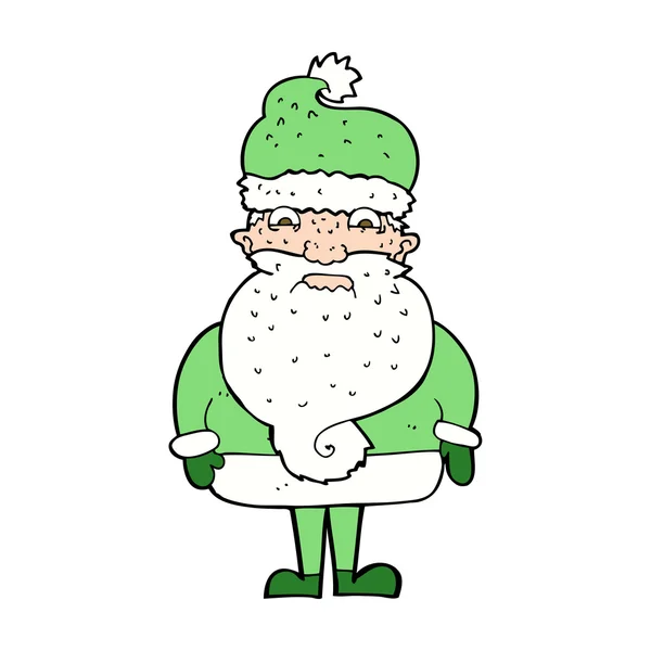 Карикатурный сварливый Санта-Клаус — стоковый вектор