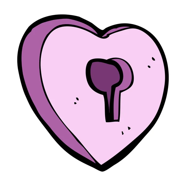 Kreslené srdce s klíčovou dírkou — Stockový vektor