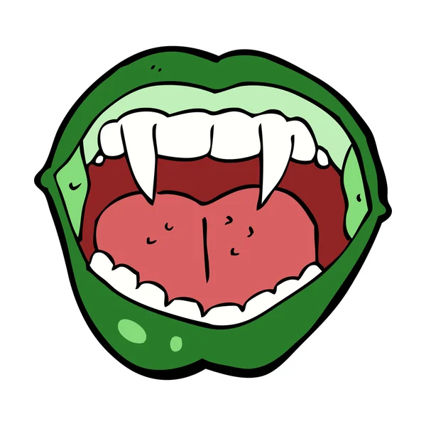 Bouche de vampire dessin animé — Image vectorielle