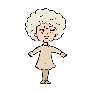 Çizgi filmdeki huysuz yaşlı kadın