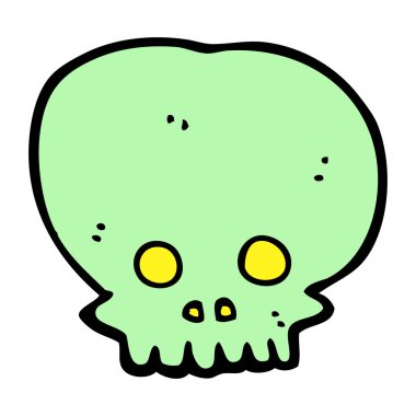 karikatür ürkütücü kafatası sembolü