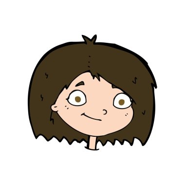 çizgi film mutlu kadın yüzü