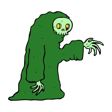 Çizgi film, ürkütücü cadılar bayramı kostümü.