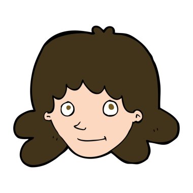 çizgi film mutlu kadın yüzü