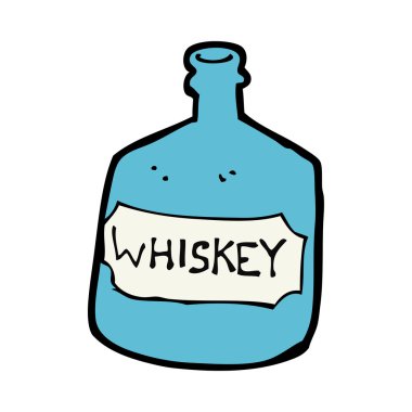 Çizgi film eski viski şişesi