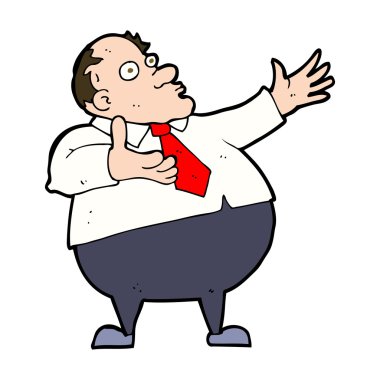 Çizgi film çileden çıkmış orta yaşlı adam