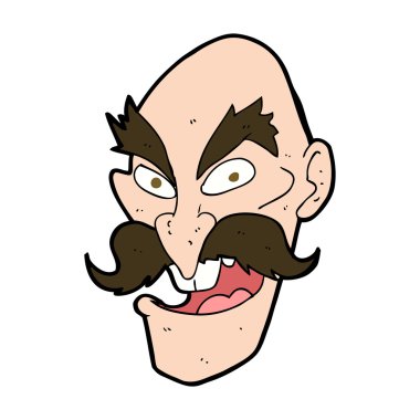 Çizgi film kötü yaşlı adam yüzü