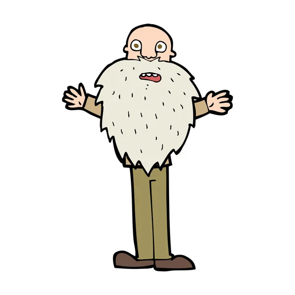 Cartoon bearded old man — Stock Vector