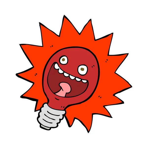 Cartone animato lampadina rossa — Vettoriale Stock