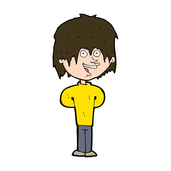 Cartoon gelukkig scruffy jongen — Stockvector