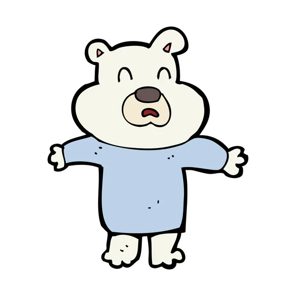 Cartoon olycklig isbjörn — Stock vektor