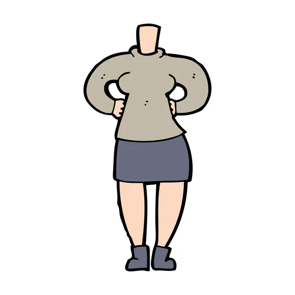 Cuerpo femenino de dibujos animados (añadir fotos o mezclar y emparejar dibujos animados ) — Vector de stock