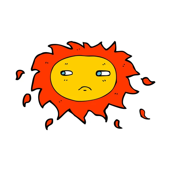 Cartoon sad sun — Stock Vector