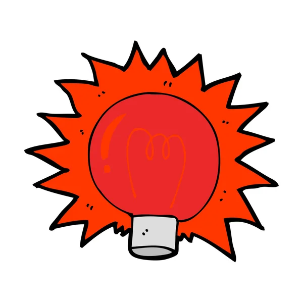 Desenho animado piscando lâmpada de luz vermelha — Vetor de Stock