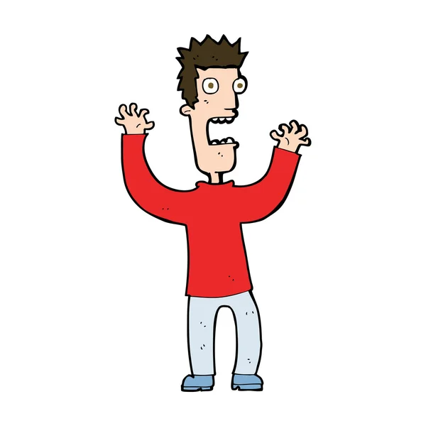 Cartoon terrified man — Stock Vector