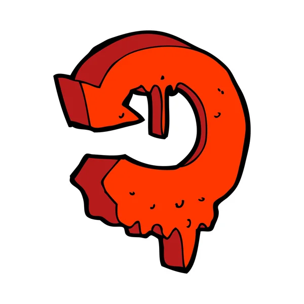 Cartoon smeltende pijl symbool — Stockvector