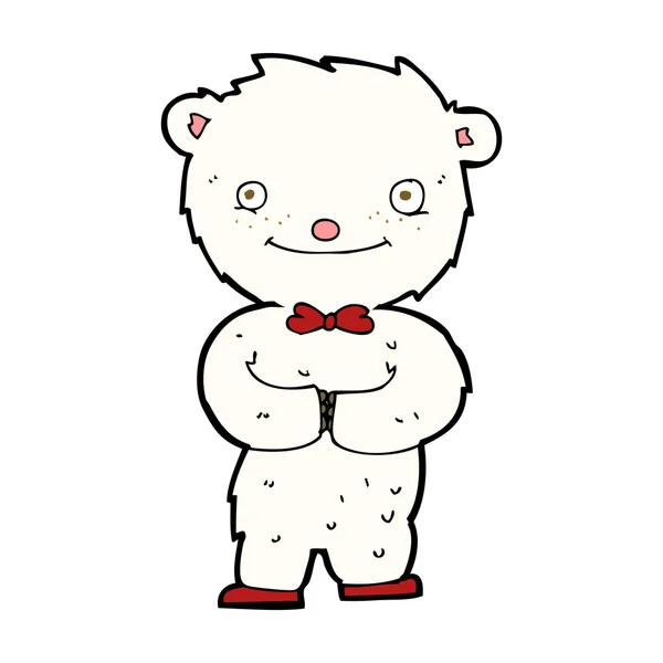 Pequeño oso polar de dibujos animados — Vector de stock