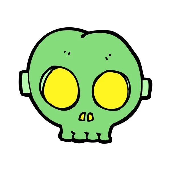 Dessin animé masque crâne halloween — Image vectorielle