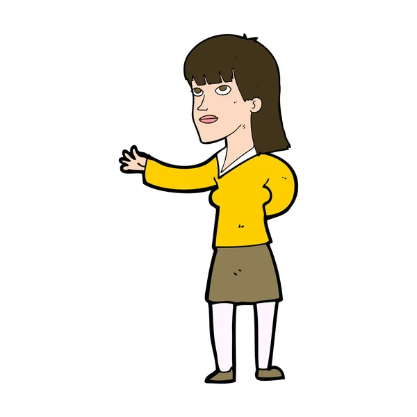 Cartoon vrouw uit te leggen — Stockvector