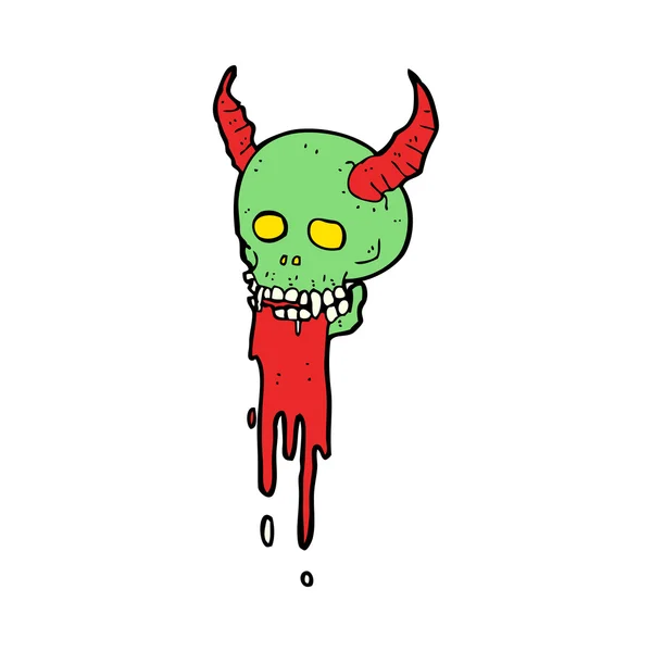 Cartoon spooky halloween skull — Stock Vector