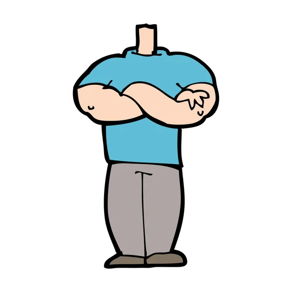 Cuerpo de dibujos animados con brazos cruzados (mezclar y combinar dibujos animados o añadir ow — Vector de stock