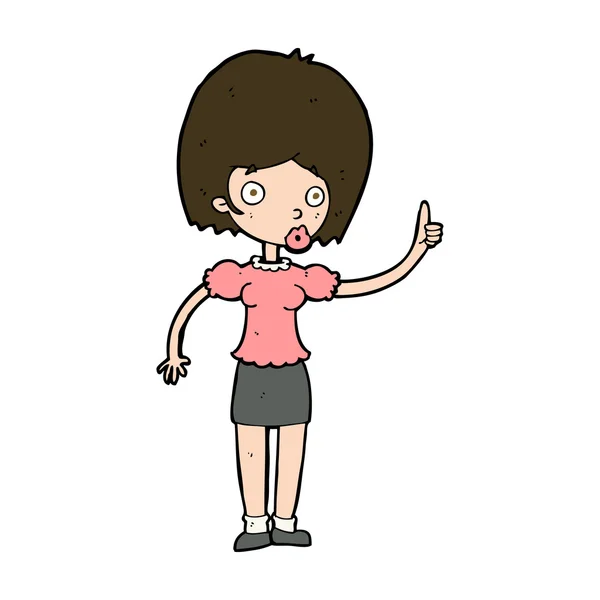 Mujer de dibujos animados con idea — Vector de stock