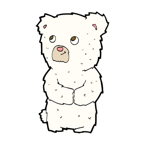 Filhote de urso polar desenhos animados — Vetor de Stock