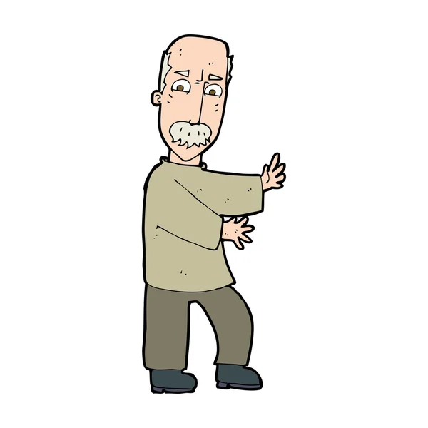 Cartoon angry old man — Stock Vector