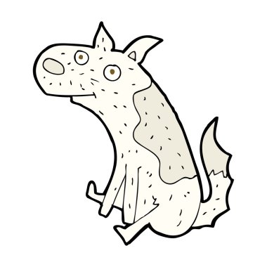 karikatür oturan köpek