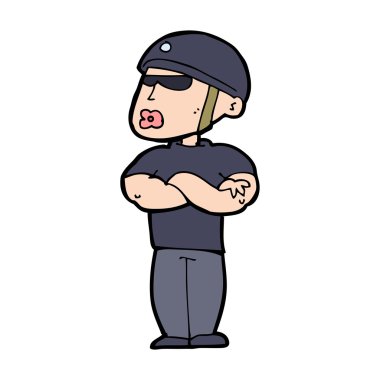 karikatür güvenlik görevlisi