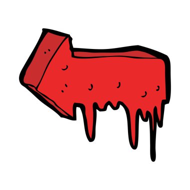 karikatür kanlı işaret eden oku