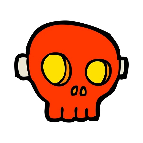 Dessin animé masque de crâne effrayant — Image vectorielle