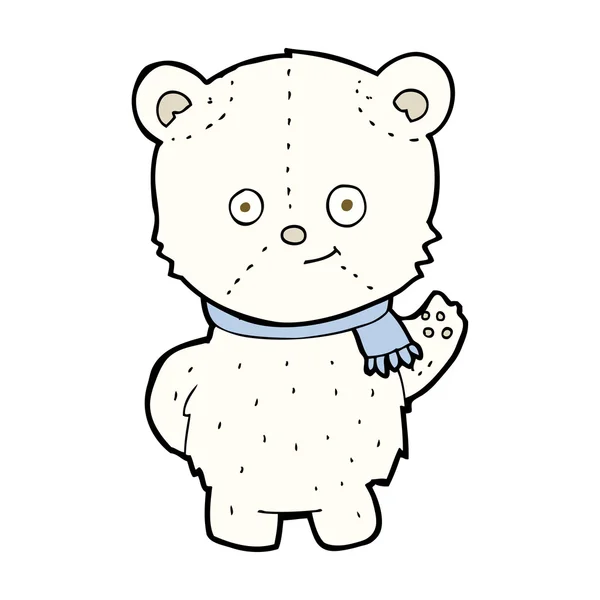 Urso polar bonito desenhos animados — Vetor de Stock