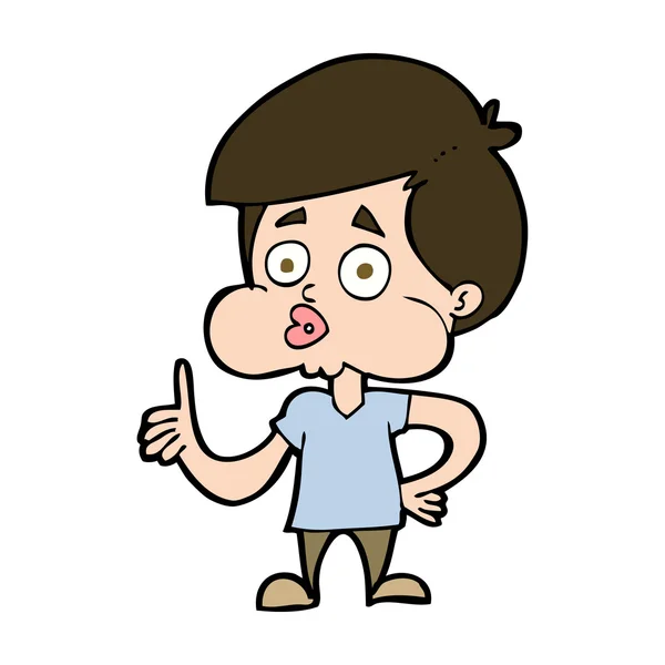 Cartoon jongen geven duimen omhoog — Stockvector