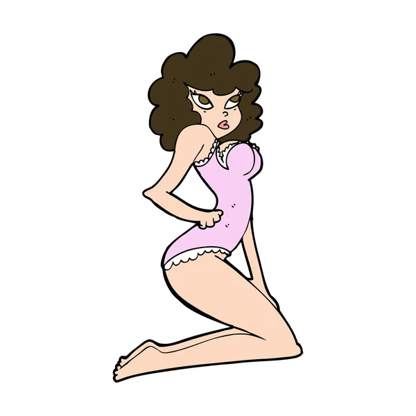 Cartoon pin-up kvinna — Stock vektor