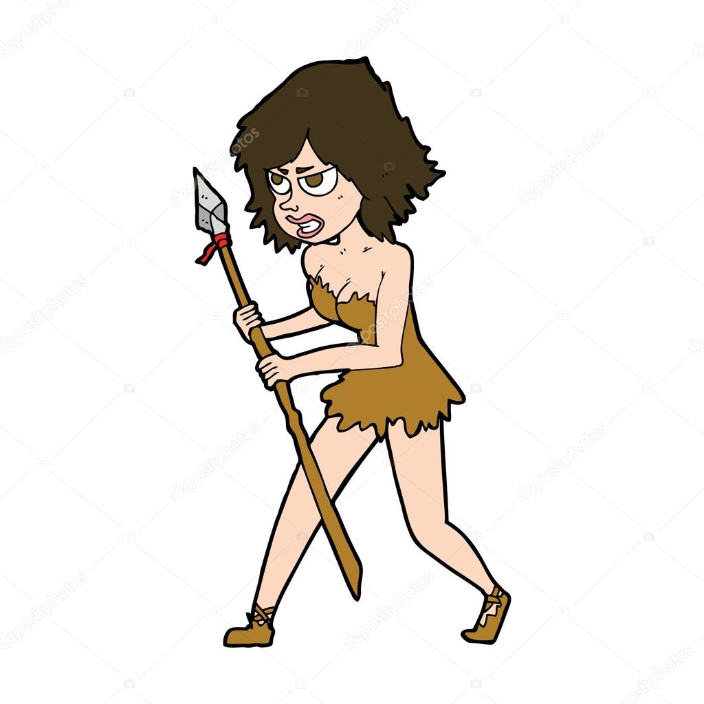 cartoon cave girl