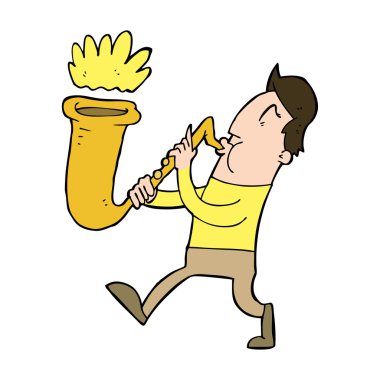 Saksafon çalan çizgi filmci.