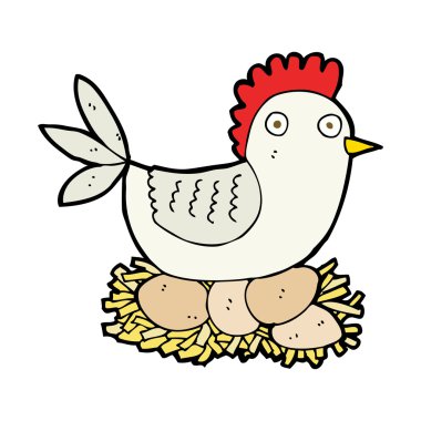 Yumurtalı tavuk çizgi filmi.