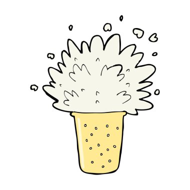 karikatür köpüklü bira