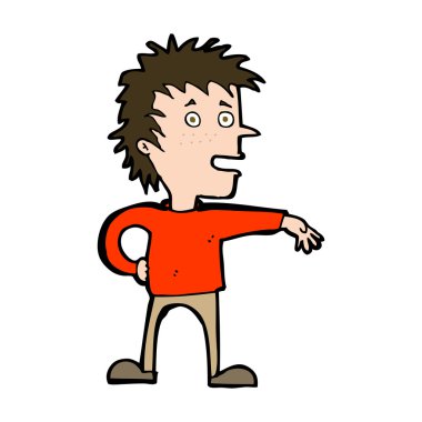 Çizgi filmdeki adam saygısız hareketler yapıyor.