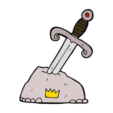 karikatür kılıç taş