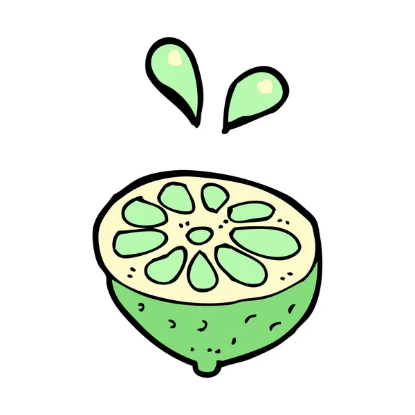 Dessin animé citron vert frais — Image vectorielle