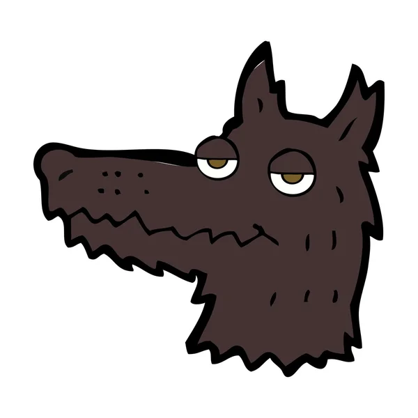 Cabeza de lobo de dibujos animados — Vector de stock