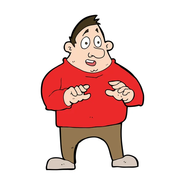 卡通人物兴奋超重的男人 — 图库矢量图片