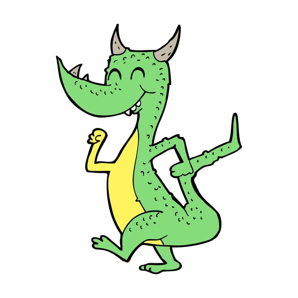 Dibujos animados feliz dragón — Vector de stock