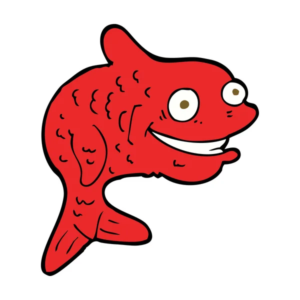 Cartoon happy fish — Stock Vector