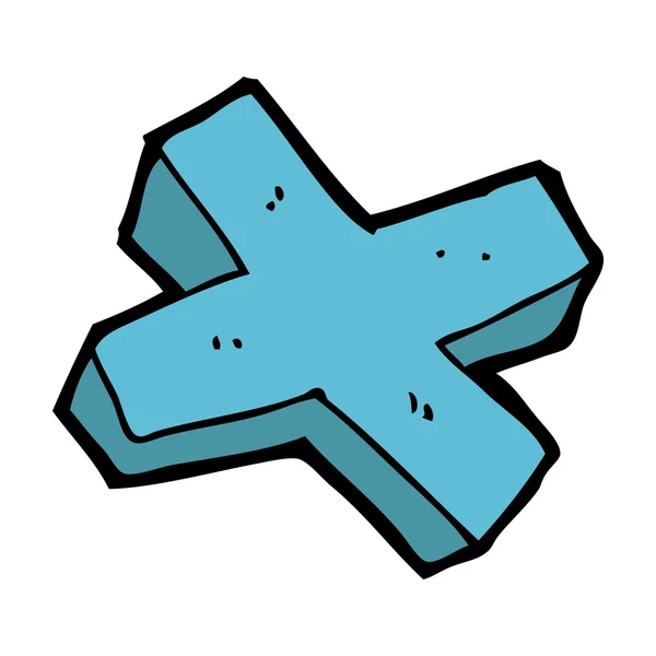 Desenho animado símbolo cruz negativo — Vetor de Stock