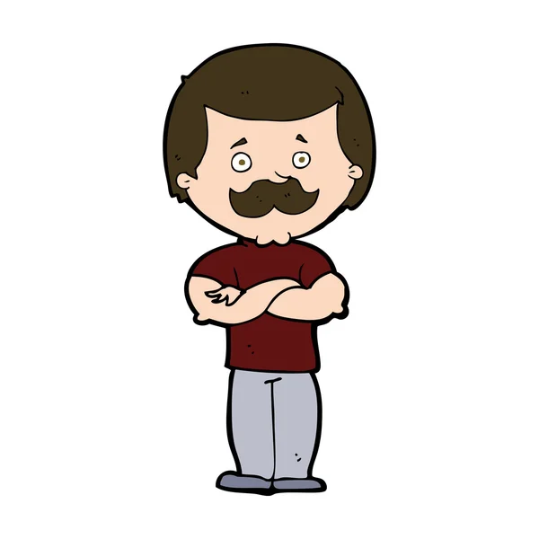 Desenho animado homem bigode viril —  Vetores de Stock