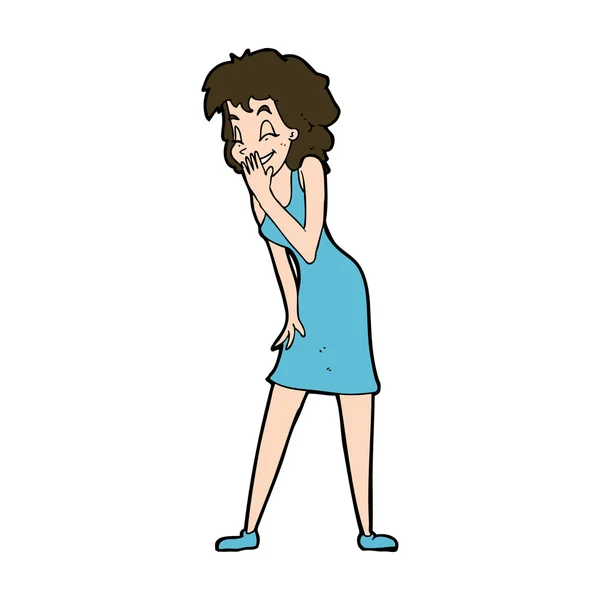 Dessin animé femme riant — Image vectorielle